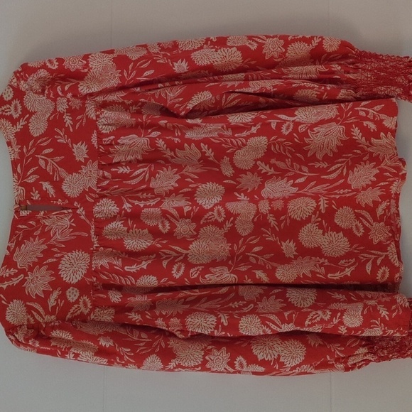 Universal Thread vibrant Colors Puffy Sleeves Peasant Lightweight Boho blouse XL - Picture 7 of 8